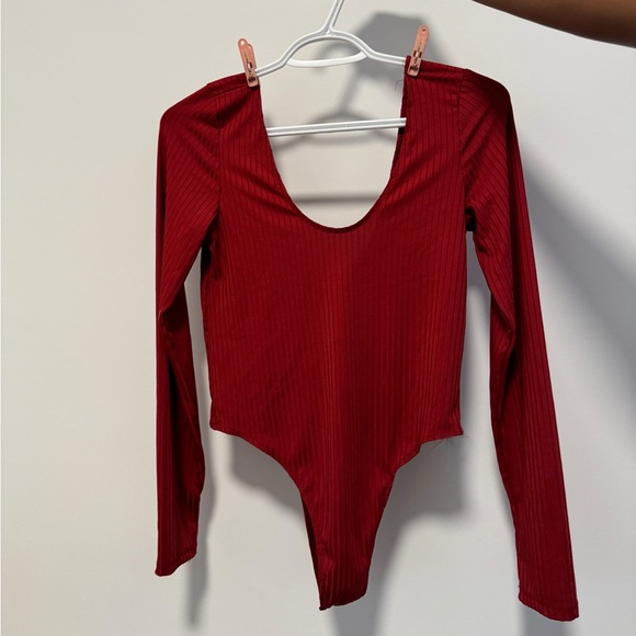 Revamped red ribbed bodysuit - Picture 1 of 3